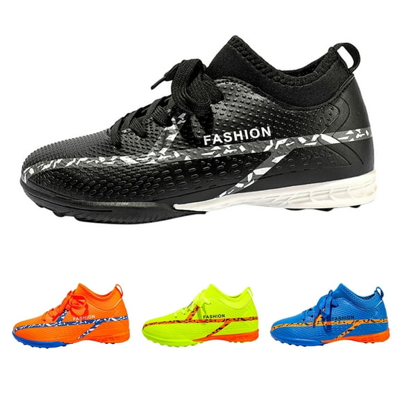 Otqutp Boys Girls Soccer Cleats Youth Lace-Up Non-Slip Lightweight Sneaker Outdoor Training Football Baseball Athletic Shoes