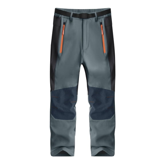 Otqutp Boys Girls Softshell Hiking Pants Fleece Lined Skiing Snow Pants Kids Outdoor Trousers Winter Insulated Thick Snowpant