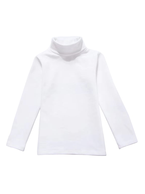 Boys Girls Turtleneck Sweater Long Sleeve Solid Knit Tops Soft Cotton T Shirts Warm Pullover Fall Winter Undershirt