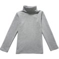 thumbnail image 1 of Otqutp Boys Girls Turtleneck Sweater Long Sleeve Solid Knit Tops Soft Cotton T Shirts Warm Pullover Fall Winter Undershirt, 1 of 2