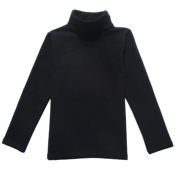 Otqutp Boys Girls Turtleneck Sweater Long Sleeve Solid Knit Tops Soft Cotton T Shirts Warm Pullover Fall Winter Undershirt