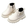 thumbnail image 1 of Otqutp Boys Girls Winter Chelsea Boots Side Zipper Warm Fleece Lined Ankle Boots Kids Non Slip Fashion Boots for Cold Weather, 1 of 6