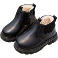 thumbnail image 1 of Otqutp Boys Girls Winter Chelsea Boots Side Zipper Warm Fleece Lined Ankle Boots Kids Non Slip Fashion Boots for Cold Weather, 1 of 6