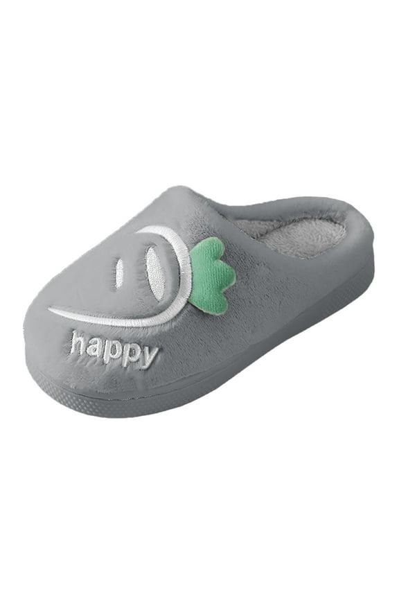 Boys Girls Winter House Slippers Kids Non-Slip Cozy Warm Soft Plush Memory Foam Home Shoes Slip-on Sandals Slides