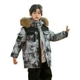 thumbnail image 1 of Otqutp Boys Puffer Winter Coat Big Kids Multi Pocket Sherpa Lined Fu𝗿 Hooded Jacket Teens Water-Resistant 𝗦now Parka Coats, 1 of 4