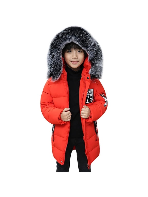 Boys Quilted Puffer Jackets Winter Insulated Warm Hooded Down Coats Kids Waterproof Snowboard Outerwear with Pockets