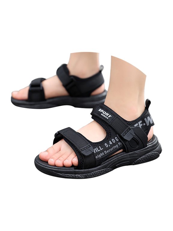 Boys Sports Sandals Open Toe Chunky Non-Slip Quick Drying Flat Sandals Kids Summer Casual Hiking Beach Swim Sandals