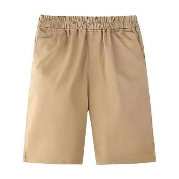 Otqutp Boys Uniform Shorts Pull On School Chino Shorts for Kids Classic Fit Elastic Waist Flat Front Summer Beach Clothes