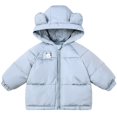 thumbnail image 1 of Otqutp Boys and Girls Winter Thickened New Cotton Jacket Coat Toddler Coat Hoodie Down Jacket Winter Warm Puffer Jacket with Pocket(Blue,3-4 Years), 1 of 9