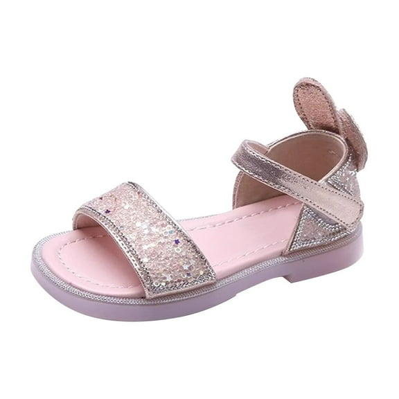 Otqutp Breathable Footwear for Baby Girls Summer Water Brick Rabbit Ears Open Toe Soft Bottom Sandals Little Child Big Kids Beach Shoes