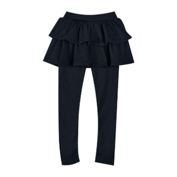 Otqutp Breathable Trousers for Children Girls Leggings Tutu Skirt Pants Kids Cotton Footless Tights 2 to 12 Years Solid Casual Pants