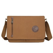 Otqutp Canvas Messenger Bag Laptop Bag for Men Women for Travel Work Travel for Casual Traveling Hiking Fashion Tote Bag Shoulder Bags(Coffee,One Size)
