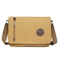 thumbnail image 1 of Otqutp Canvas Messenger Bag Laptop Bag for Men Women for Travel Work Travel for Casual Traveling Hiking Fashion Tote Bag Shoulder Bags(Khaki,One Size), 1 of 1