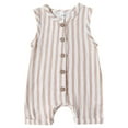 thumbnail image 1 of Otqutp Cartoon Jumpsuit for Toddler Boys Girls Sleeveless Striped Prints Pullover Romper Jumpsuit Clothes 0 to 18 Months, 1 of 4