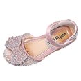 thumbnail image 1 of Otqutp Casual Shoes for Flower Girls Fashion Spring and Summer Girls Dance Shoes Princess Dress Performance Shoes Pearl Rhinestone Bow Hook Loop Elegant Comfortable Shoes, 1 of 6
