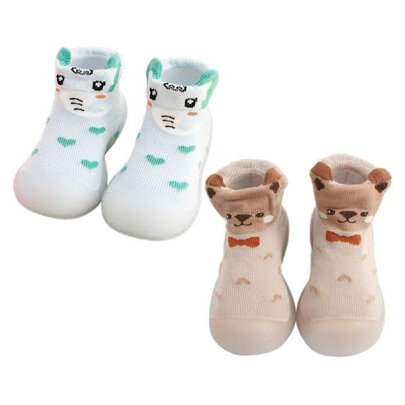Otqutp Casual Shoes for Baby Toddler Girls Boys Sock Shoe Elastic Indoor Slipper First Cartoon Cats Soft Sole Rubber Shoes for 0 to 4 Years