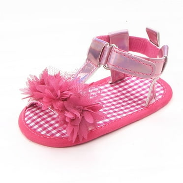 Otqutp Causal Sandals for Summer Girls Sandals Baby Cute Lace Flower Walking Shoes Flat Shoes Toddler Girls Outdoor Shoes 0 to 12 Months
