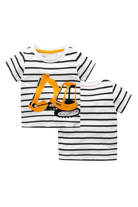 Child 2024 Blouse Boys Striped Pattern Short Sleeved T Shirt Children's Male Baby Middle And Small Children's Short Sleeved Summer Tops