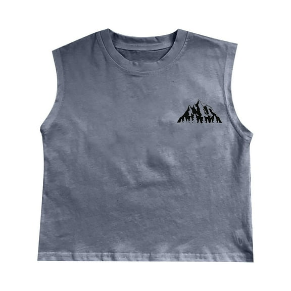 Otqutp Child A Line Tops Boys Summer Short Sleeve T Shirt Mountain Print Cartoon Loose Casual Outing Birthday Tee Tops Cute for 1 To 7 Years