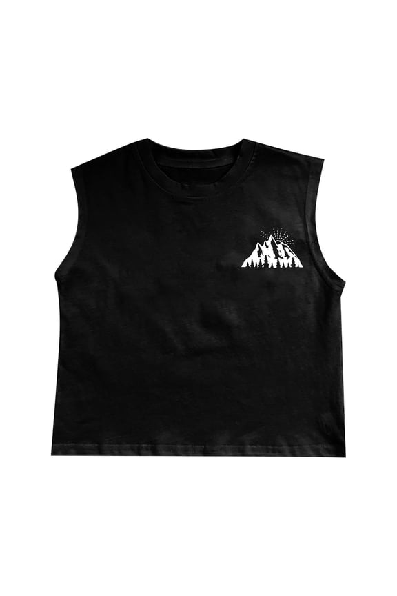 Child A Line Tops Boys Summer Short Sleeve T Shirt Mountain Print Cartoon Loose Casual Outing Birthday Tee Tops Cute for 1 To 7 Years