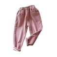 thumbnail image 1 of Otqutp Children Autumn Pants Toddler Child Kids Baby Girls Solid Patchwork Ribbed Fashion Thick Warm Lined Sport Pants Trousers, 1 of 4