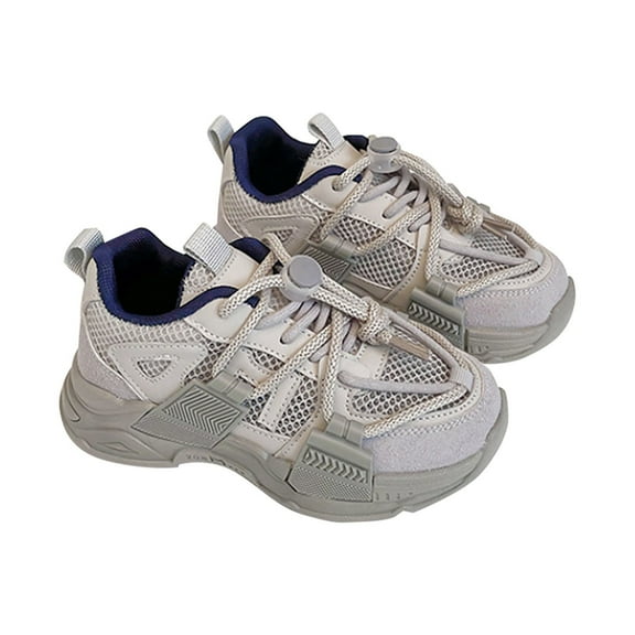 Otqutp Children Autumn Sneakers Spring and Summer Mesh Breathable Lightweight Anti Slip Children's Fashion Casual Personalized Lace Up Sneakers