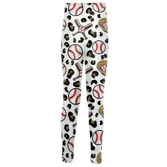 Otqutp Children Beach Joggers Toddler Baby Girls Baseball Printed 3Ds Ptints Leggings Yoga Pants Cute Slim Fitted Stretch Pants