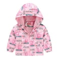 thumbnail image 1 of Otqutp Children Birthday Tops Toddler Boys Girls Casual Jackets Animal Print Hooded Outerwear Zipper Coats Long Sleeve Windproof Coats(a-Hot Pink,2-3 Years), 1 of 4