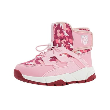 Otqutp Children Boots Snow Boots Girls Boys OutdoorBoots Warm Boots with Cotton Snow Boots Breathable Water-Resistant Cold Weather Boots(Pink,4.5-5 Years)