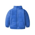 thumbnail image 1 of Otqutp Children Boys and Girls Fall and Winter Zipper Coat with Pocket Thin Lightweight Multi Color Belt Pockets Collar Cotton Padded Jacket(Blue,5-6 Years), 1 of 5