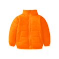 thumbnail image 1 of Otqutp Children Boys and Girls Fall and Winter Zipper Coat with Pocket Thin Lightweight Multi Color Belt Pockets Collar Cotton Padded Jacket(Orange,3-4 Years), 1 of 5