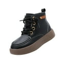 thumbnail image 1 of Otqutp Kids Boys House Shoes Fashion Fall and Winter Children's Flat Non Slip Boots Lace Up Side Zipper Comfortable Ankle Boots 3-11 Years(Black,8-9 Years), 1 of 5