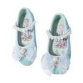 thumbnail image 1 of Otqutp Children Breathable Shoes Children's Leather Shoes Female Spring and Autumn Princess Shoes Glitter Blue Flat Single Shoes, 1 of 7