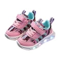 thumbnail image 1 of Otqutp Children Breathable Sneakers Children's Fashion Sport Shoes LED Charged Breathable Soft Sole Strap Collision Color for 1 To 6 Years(Pink,4.5-5Years), 1 of 5