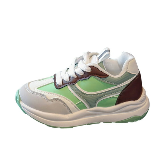 Otqutp Children Cartoon Sneakers Fashion All Seasons Children Spors Shoes for Boys and Girls Flat Bottom Lightweight Lace Up Contrast Color Comfortable Casual Style