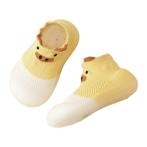 Otqutp Children Casual Sneakers Boys Girls Socks Shoes Toddler Floor Socks Shoes Cartoon Pig Patchwork Color Mesh Breathable Outwear