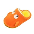 thumbnail image 1 of Otqutp Children Comfortable Slippers Fashion Cute Autumn and Winter Boys and Girls Slippers Flat Bottom Lightweight Soft and Comfortable Warm Solid Color Cute Monster(Orange,18-24 Months), 1 of 4
