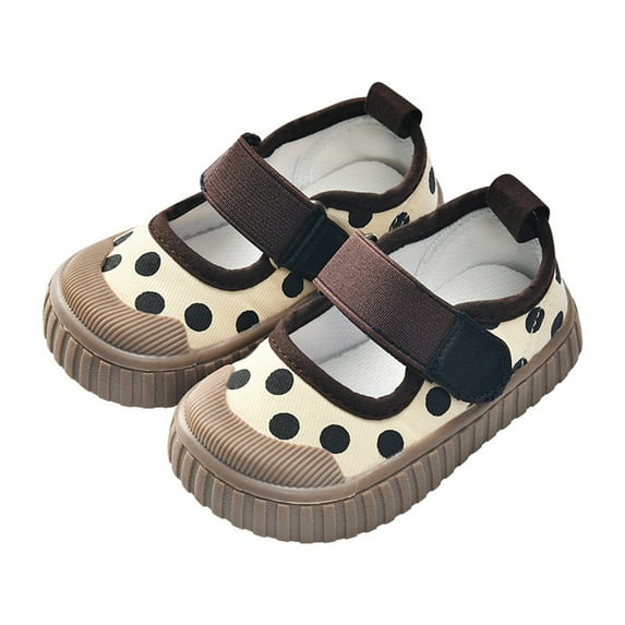 Otqutp Children Comfortable Sneakers Boys Girls Canvas Sneakers Polka Dot Print Mesh Breathable Non Slip Design Outdoor Casual Shoes