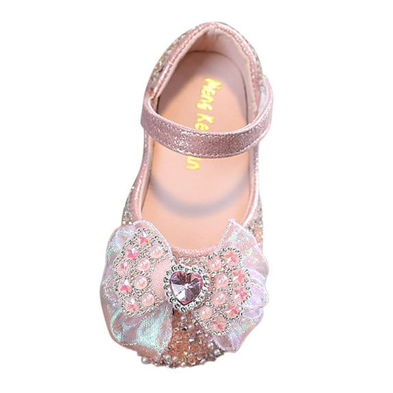 Otqutp Children Comfortable Sneakers Fashion Autumn Toddler and Girls Casual Shoes Thick Sole Round Toe Buckle Dress Shoes Party School Shoes Wedding Shoes
