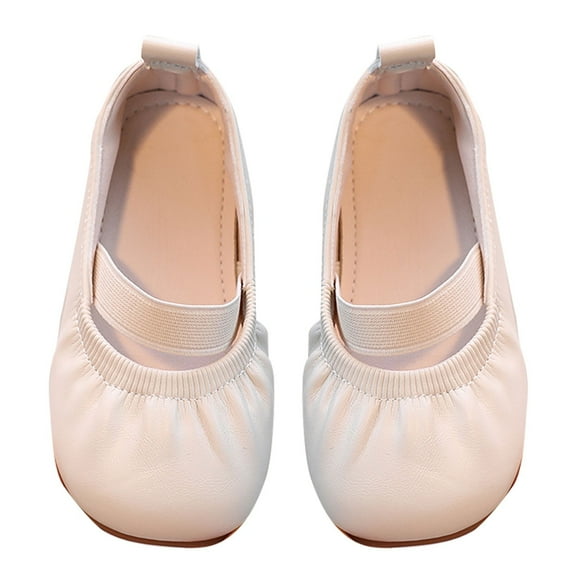 Otqutp Children Comfortable Sneakers Toddler Flower Girl Dress Shoes Ballet Party School Shoes Wedding Soft Soles with Soft Single Shoes Little Girl A Slip On Small Leather Shoes Grandma Shoes