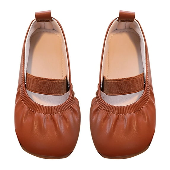 Otqutp Children Comfortable Sneakers Toddler Flower Girl Dress Shoes Ballet Party School Shoes Wedding Soft Soles with Soft Single Shoes Little Girl A Slip On Small Leather Shoes Grandma Shoes