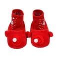 thumbnail image 1 of Otqutp Children Crib Shoes Christmas Booties Soft Baby Santa Winter Warm Slippers Snow Boots Crib Shoes Soft Bottom Warm Socks (Red,0-3 Months), 1 of 8