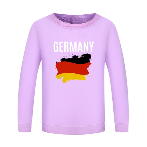 Otqutp Children Cute Clothes German English Printing Boys and Girls with Long Sleeves Hoodies Shirt Spring Fall for 2 to 16 Years
