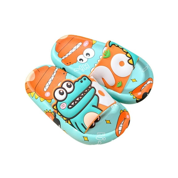 Otqutp Children Cute Dinosaur Slippers Boys Girls Summer Indoor Non Slip Bathroom Slippers Quick Drying Shower Shoes