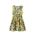 thumbnail image 1 of Otqutp Children Cute Dress Girls Kids Crew Neck Summer Sleeveless Sundress Casual Beach Floral Prints Party Dress for 3 to 12 Years, 1 of 3