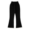 thumbnail image 1 of Otqutp Children Cute Pants Tollder Girl High Elastic Waist Flare Leg Pants Casual Long Bell Bottom Trousers for 4 to 12 Years, 1 of 7