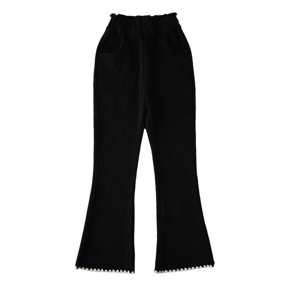 Otqutp Children Cute Pants Tollder Girl High Elastic Waist Flare Leg Pants Casual Long Bell Bottom Trousers for 4 to 12 Years