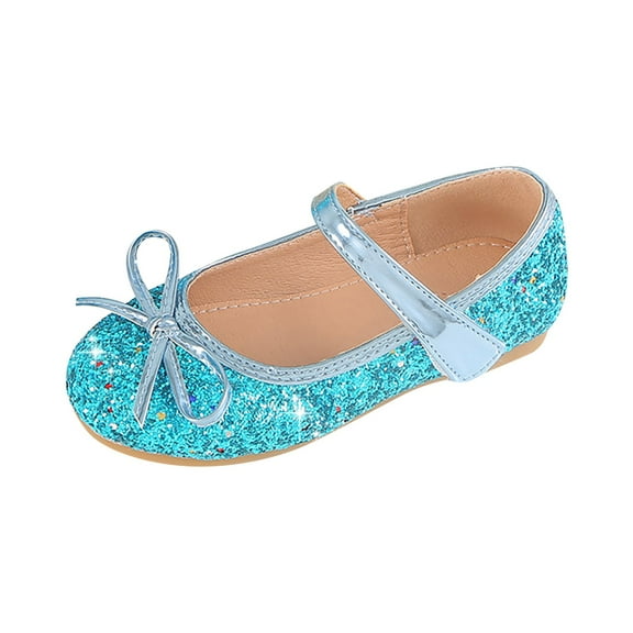 Otqutp Children Dance Shoes Cute Girls Wedding Shoes Flower Child Fashion Shoes Sequins Fine Glitter Bow Girl Princess Shoes