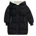 thumbnail image 1 of Otqutp Children Dress Coats Children's Down Padded Jacket Long Cotton Padded Jacket Baby Padded Jacket Winter Clothing for Boys and Girls(Black,3-4 Years), 1 of 9
