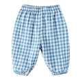 thumbnail image 1 of Otqutp Children Elastic Joggers Children Toddler Kids Baby Boys Girls Plaid Breathable Trousers Active Running Straight Pants, 1 of 7